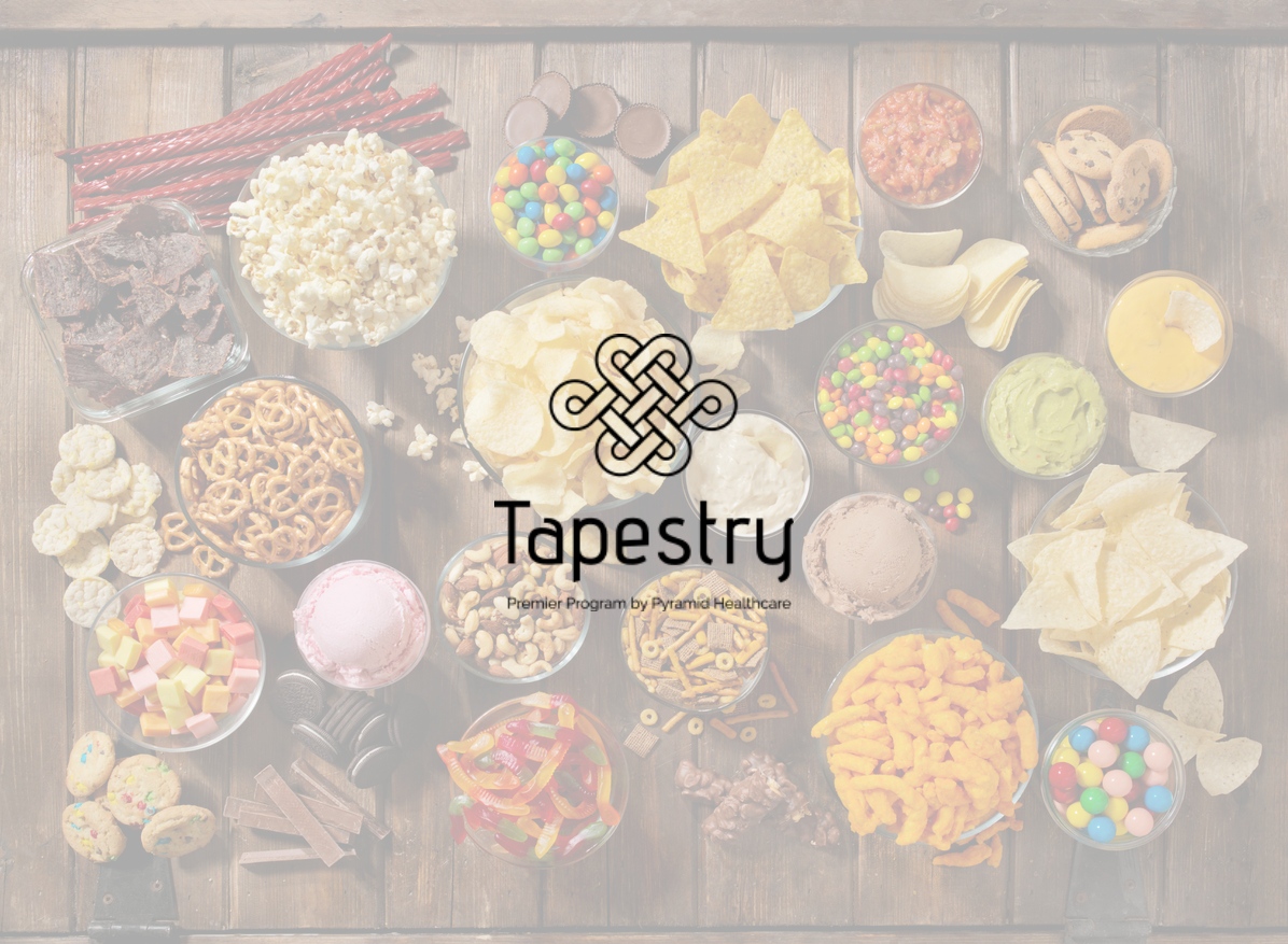 Tapestry recovery snack spread background