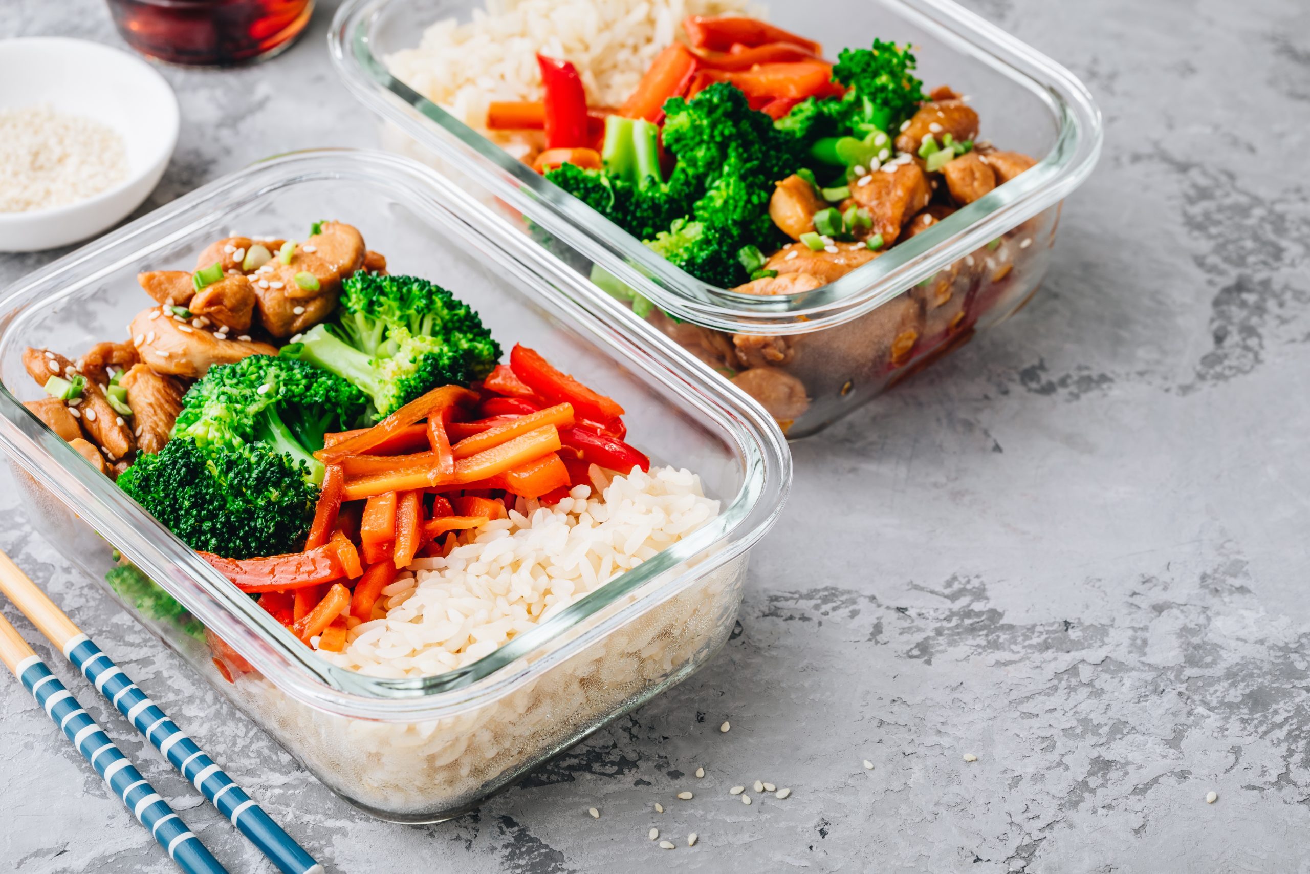 Chicken teriyaki stir fry meal prep