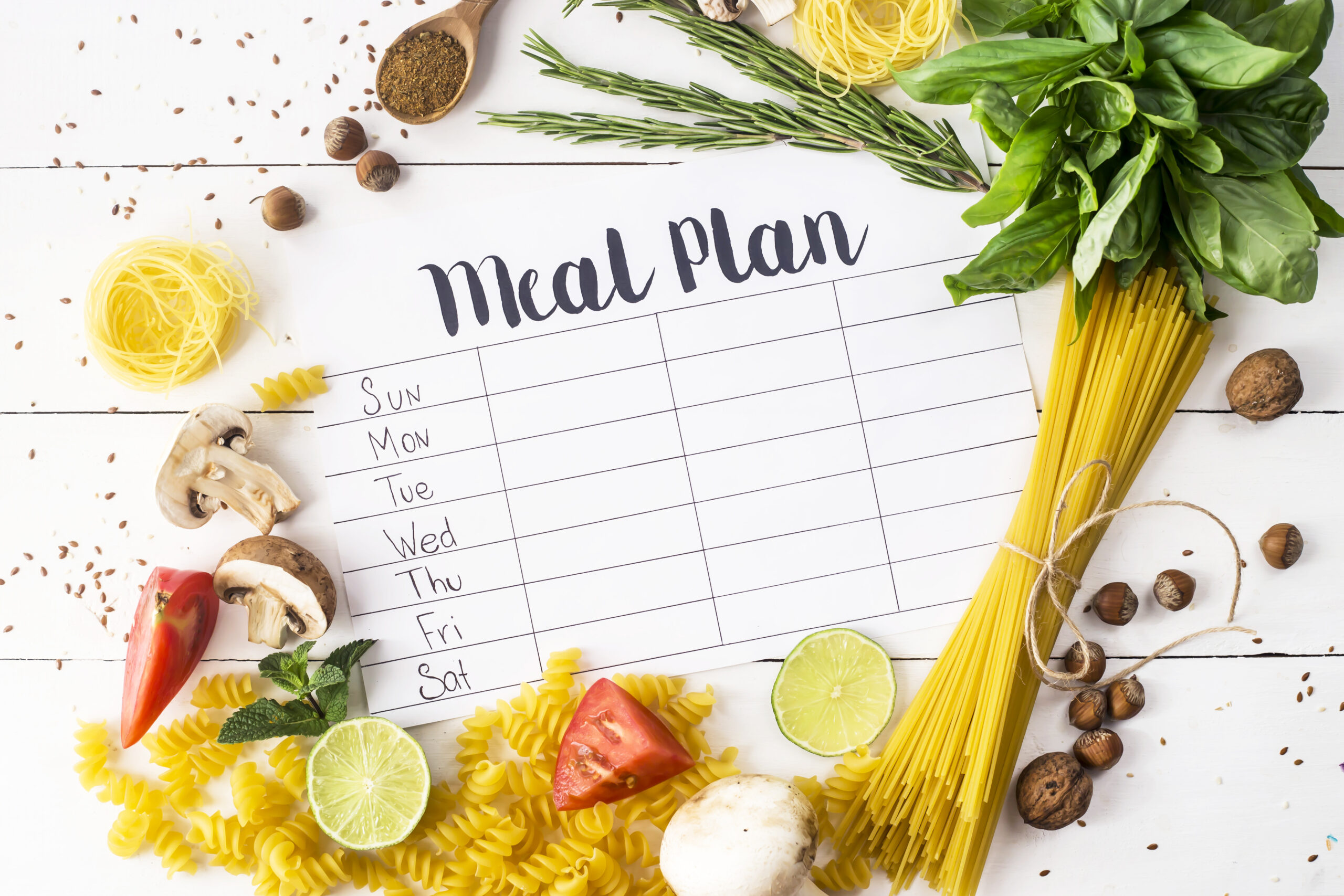 Weekly written meal plan